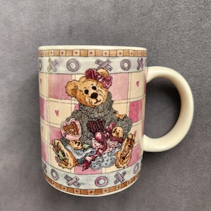 Vintage Boyds Bears Best Friend 1998 Bearware Pottery Mug, Bailey Heart's Desire, Love, Hugs, Chocolate