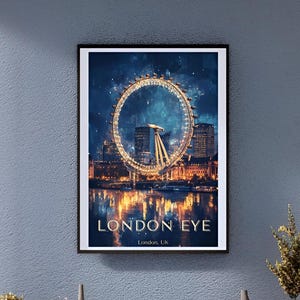 Vintage London Eye Poster – Romantic London Wall Art