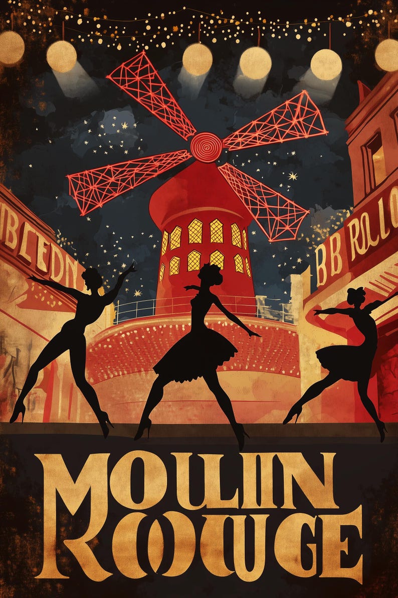 Vintage Moulin Rouge Poster – Iconic Parisian/paris Wall Art - Etsy