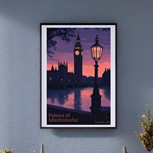 Vintage Palace of Westminster Poster – Majestic London Wall Art