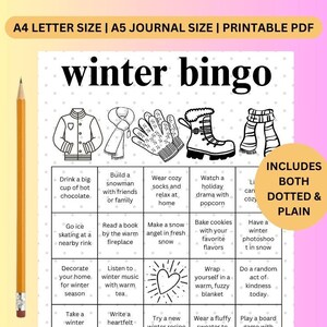 Winter Bingo Game Printable, Fun Winter Activity for Kids, Winter Activities, Bingo Cards for Kids Parties & Classroom Games, Printable