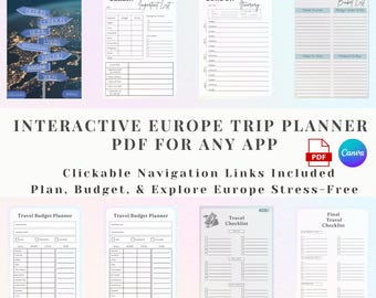 Interaktiver Europa Reiseplaner PDF: Personalisierbarer Reiseplaner