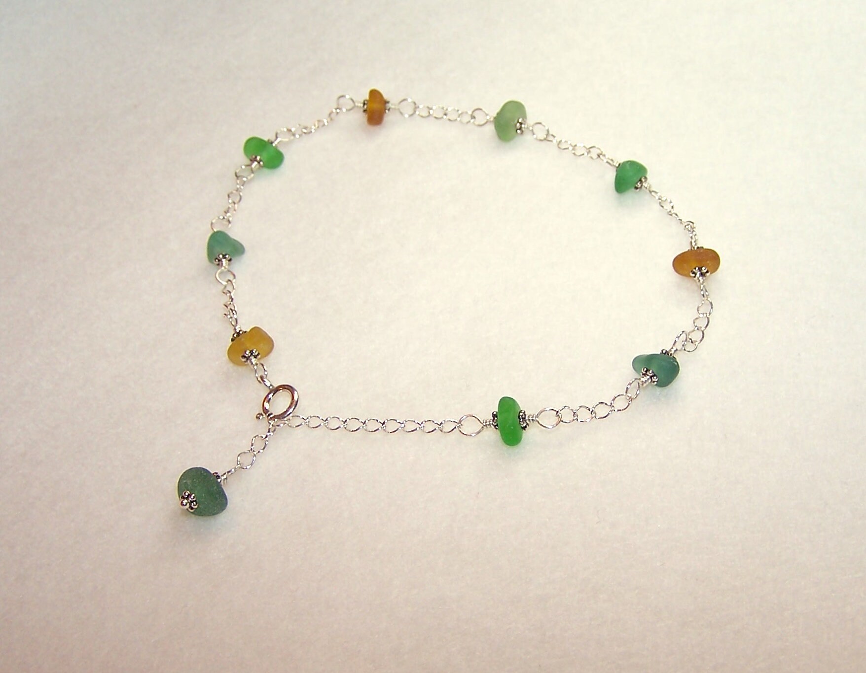 Sea glass anklet bracelet Clearance