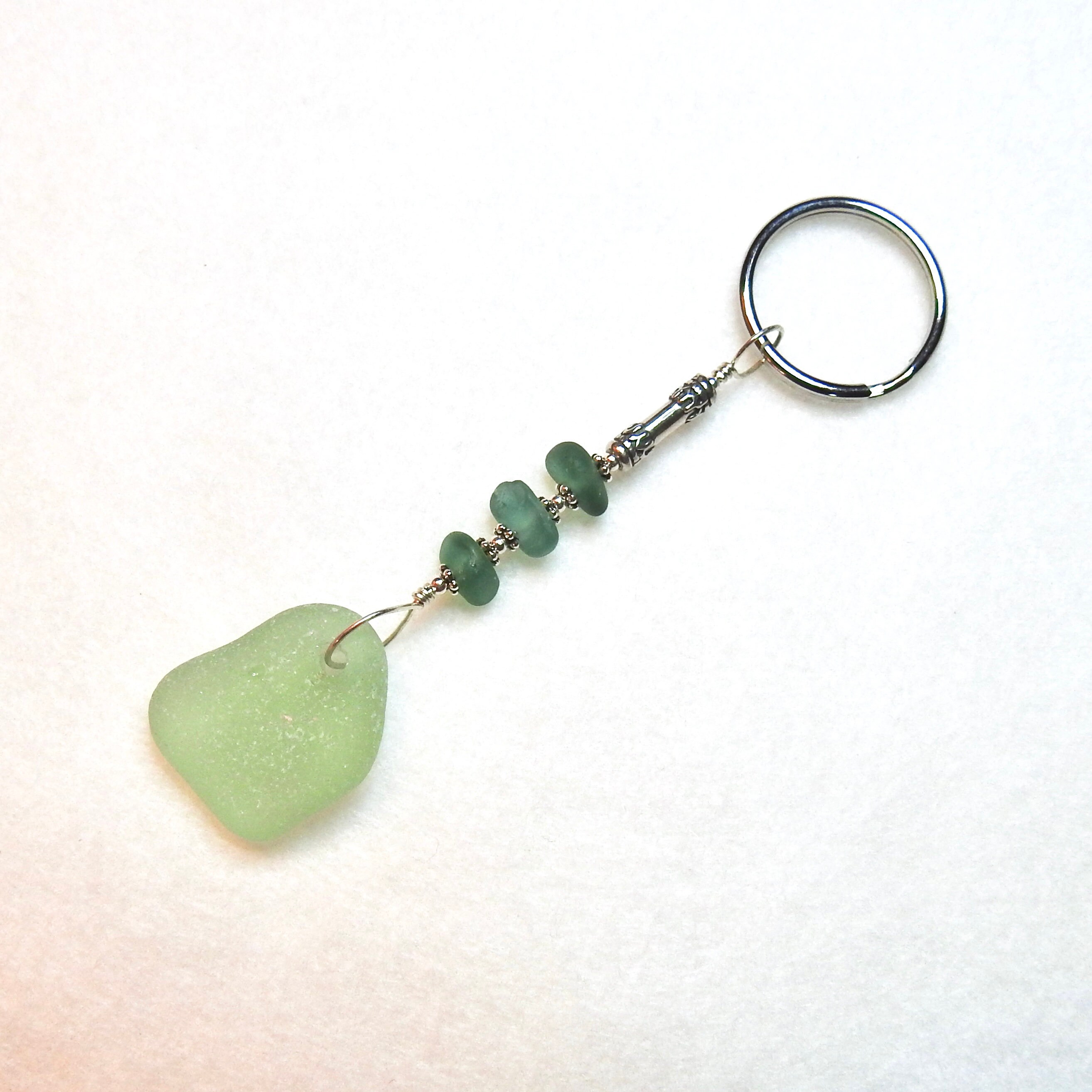 Sea Glass Keychain Handmade Key Chain Ocean Themed Gift Sea Etsy