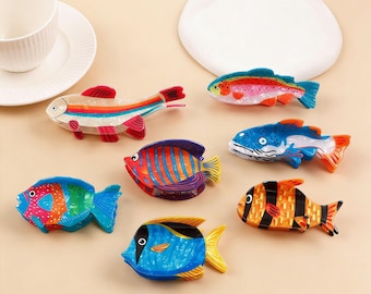 Pinza para el cabello con diseño de animales marinos, pinza con forma de pez tropical y tiburón, accesorios para el cabello de PVC para mujer, regalo kawaii para ella, estilo bohemio playero.
