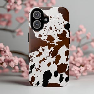 Cow Print Phone Case Tough Phone Case For iPhone 16 15 14 13 12 Samsung Galaxy S25 Google Pixel 9 cowboy western cowgirl