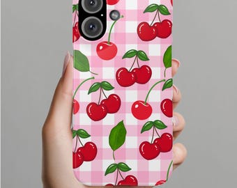 iPhone Handyhülle Kirschkaro: Süße Vintage Handyhülle