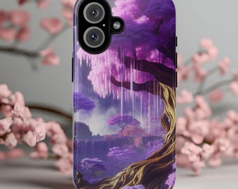 Purple Fantasy World Phone Case: Enchanted Tree Design