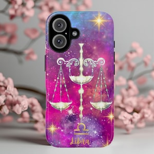 Libra Zodiac Phone Case Tough Phone Case For iPhone 16 15 14 13 12 Samsung Galaxy S25 Google Pixel 9 Star Sign Astrology Case
