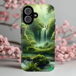 Waterfall Phone Case Tough Phone Case For iPhone 16 15 14 13 12 Samsung Galaxy S25 Google Pixel 9