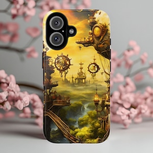 Fantasy Steam Punk Phone Case Fantasy Industrial City Art iPhone Samsung Cover
