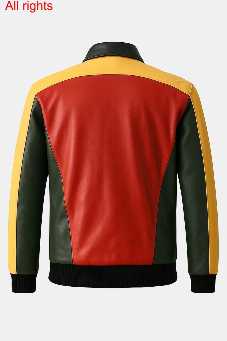 Men's Colorblock PU Leather Bomber Jacket – Retro 90s Streetwear - Etsy