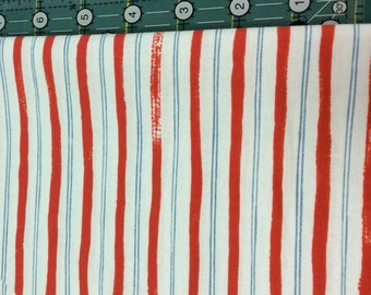 1/2 yard Meadow red stripe  Rifle Paper co Cotton and Steel