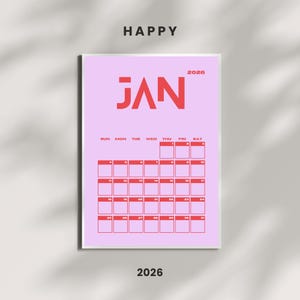 2026 Calendar – Purple&Red Monthly Planner(PDF)