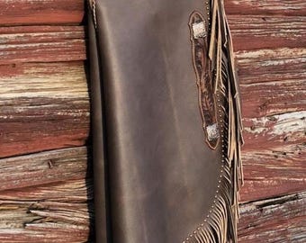 Hand Made Leather Distress Brown Chap Western Cowgirl Chinks Riding Leather Chap Rodeo Cowboy Pants Ranch Wear Gifts For Her,Gifts For Him