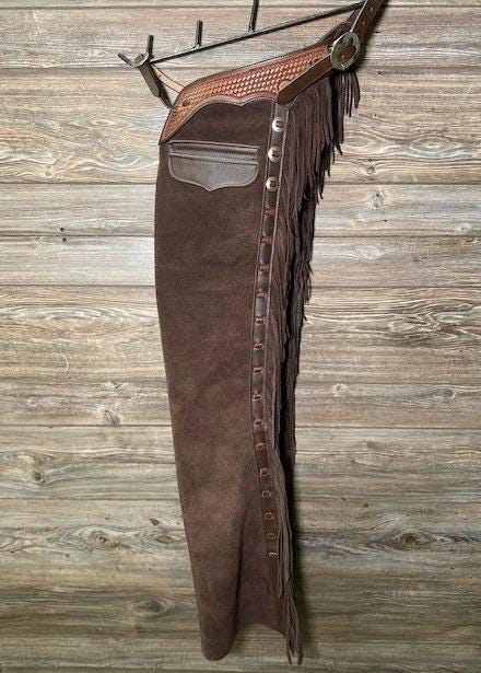 Leather Chap Brown Suede Chap Western Cowgirl Chinks Style Chap Horse ...