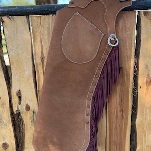 Hand Made Leather Chinks Chap Suede Chap Western Cowgirl Chap Horse Riding Leather Chap Cowboy Chap Ranch Wear Gifts For Her,Gifts For Him
