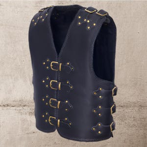 Leather Vest Biker Leather Vest Heavy Duty Club 3 MM Thick Leather Motorcycle Rider waistcoat Hand Made Men Vest Gifts For Men Gifts For Him