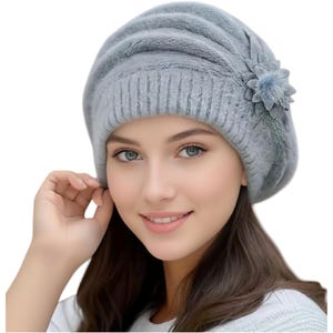 Womens Acrylic Knit Hat Flowers - Etsy Israel