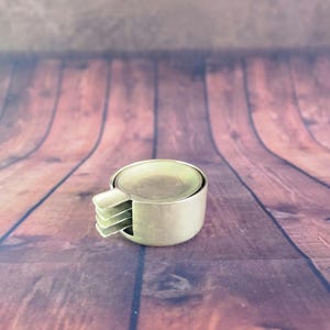 Stacking Brass Ashtray Set with Holder Base