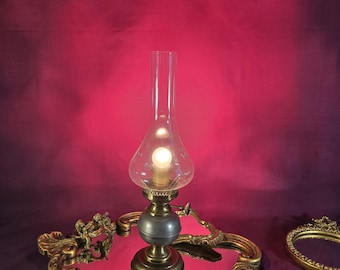 Victorian Oil Lamp Converted to Electric