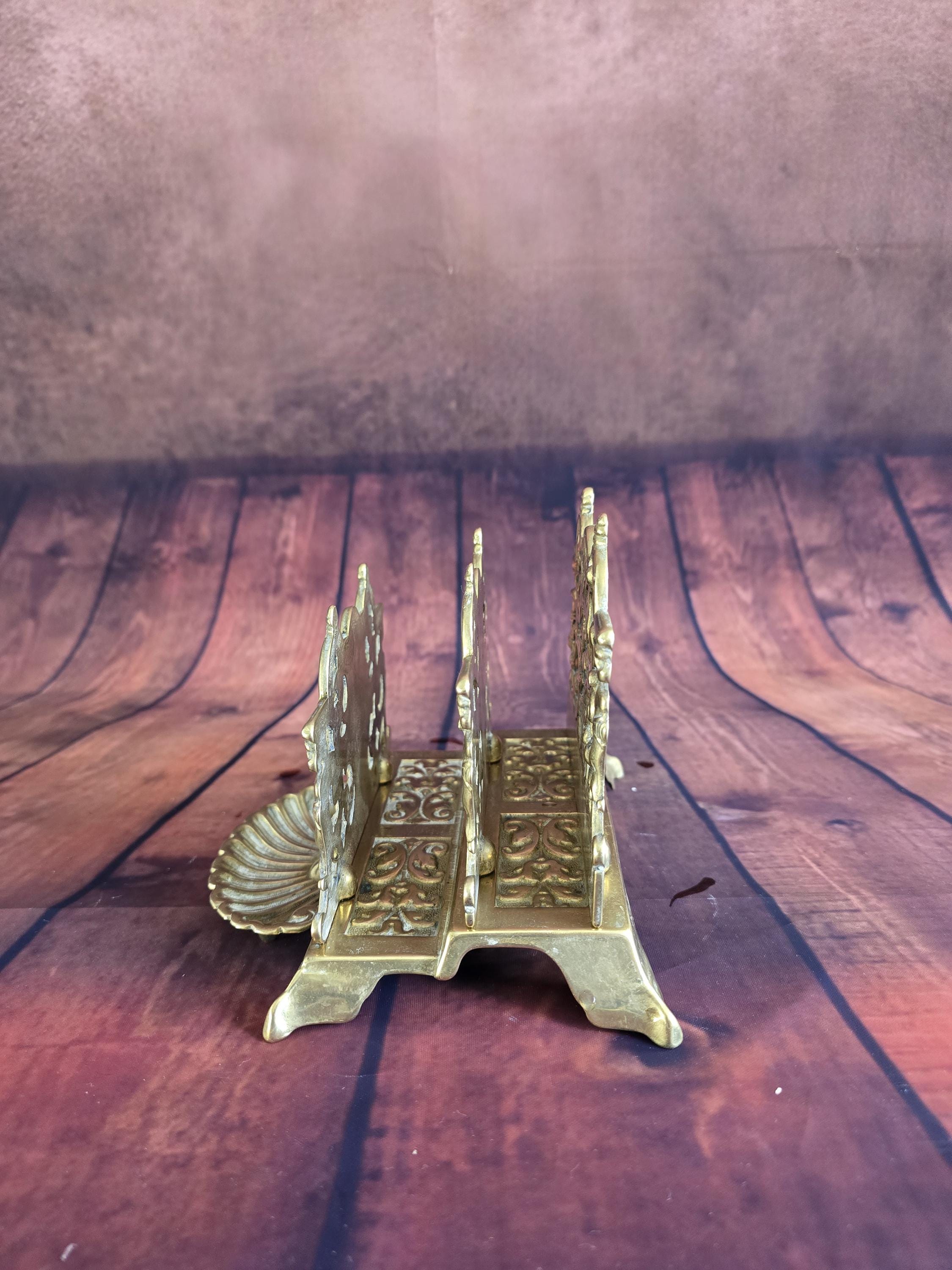 Antique Victorian Brass Letter Rack - Etsy
