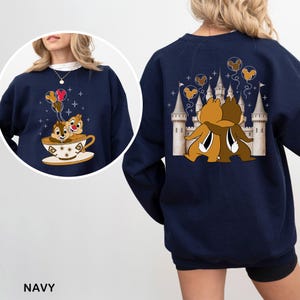Disney Chip and Dale Sweatshirt, Disney Castle Balloon Sweatshirt, Cute Matching Disneyland Hoodie, Tea Cup Disney Crewneck, 633546 image 5