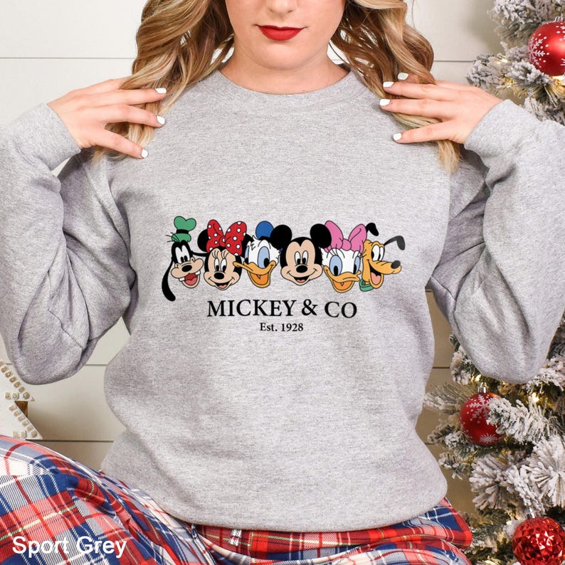 Vintage Mickey & Co 1928 Sweatshirt, Mickey And Friends Sweatshirt, Disneyland Hoodie, Disney Family Sweatshirt, Disney Trip Crewneck 632787 afbeelding 6