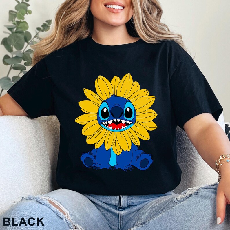Stitch Sunflower Shirt: Cute Disney Floral Tee 633548 image 5