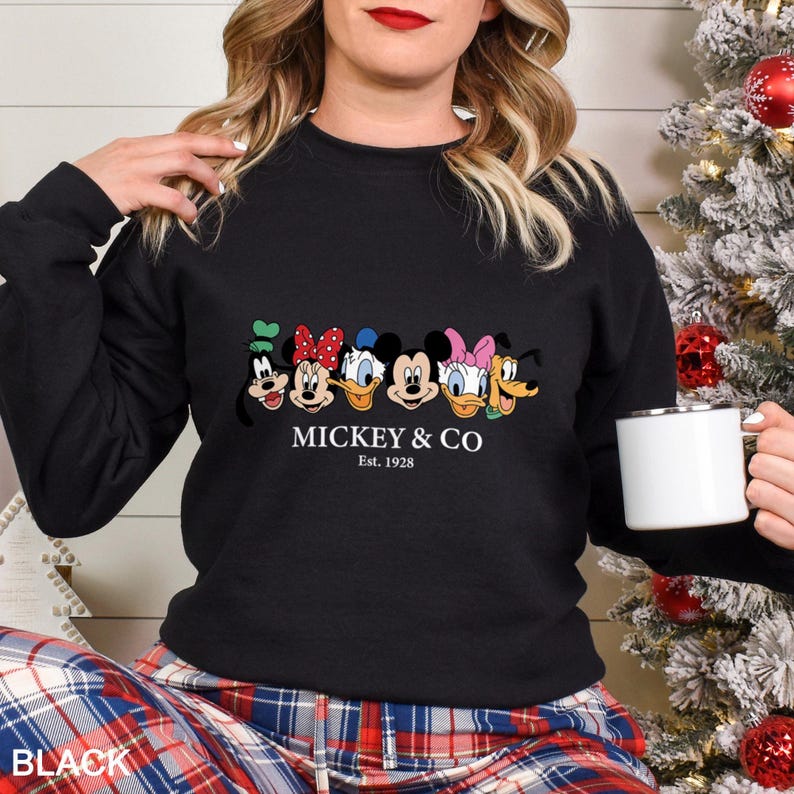 Vintage Mickey & Co 1928 Sweatshirt, Mickey And Friends Sweatshirt, Disneyland Hoodie, Disney Family Sweatshirt, Disney Trip Crewneck 632787 afbeelding 2