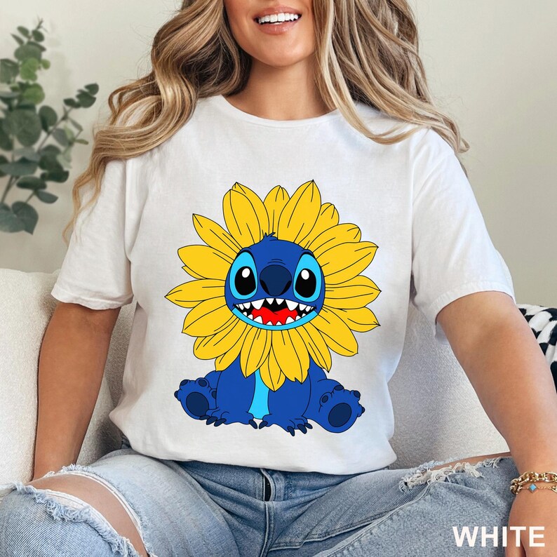 Stitch Sunflower Shirt: Cute Disney Floral Tee 633548 image 3