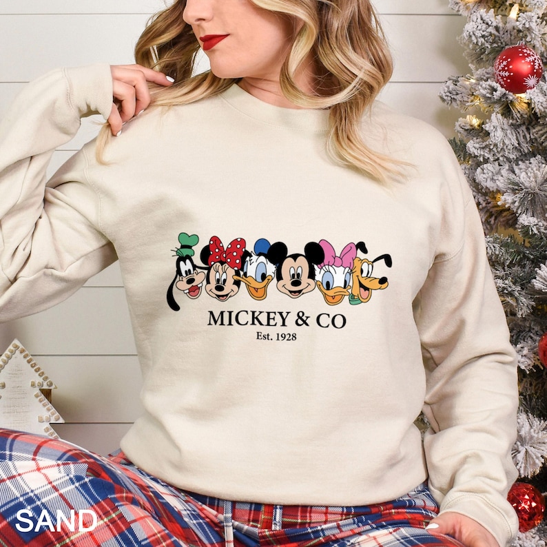 Vintage Mickey & Co 1928 Sweatshirt, Mickey And Friends Sweatshirt, Disneyland Hoodie, Disney Family Sweatshirt, Disney Trip Crewneck 632787 afbeelding 5