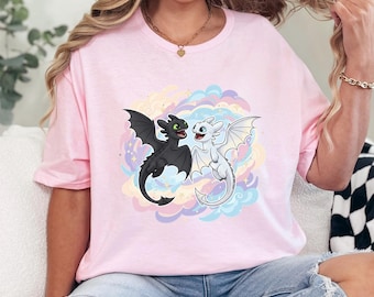 Toothless And Light Fury Shirt, Toothless Dragon Shirt, How To Train Your Dragon Shirt, Universal Dragon Matching Shirt 634486