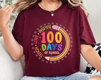 100 Days of School Teacher Shirt: Inspire and Appreciate 634372