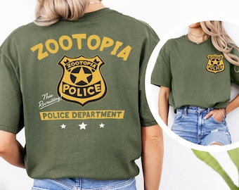 Camiseta del Departamento de Policía de Zootopia de Disney, Camiseta de Zootrópolis de Disney, Camiseta a juego para el viaje familiar a Disneyland, Camiseta con insignia de la policía de Zootopia 634664