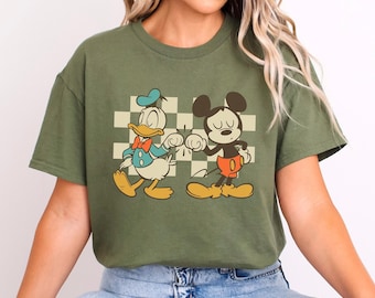 Camisa retro a cuadros de Mickey y Donald: Disney Friendship Fist Bump 632915