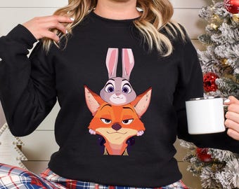 Cute Zootopia Police Badge Sweatshirt, Judy Hopps Sweatshirt, Nick Wilde Hoodie, Zootopia Disney Crewneck, Zootopia Police Hoodie, 633872