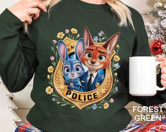Zootopia Police Badge Sweatshirt, Judy Hopps Sweatshirt, Nick Wilde Sweatshirt, Welcome To Zootopia  Hoodie, Zootopia Police Crewneck 633856