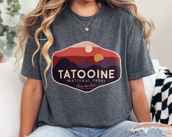 Disney Star Wars Tatooine Sunset Shirt, Vintage Style (Soft Heather) 631556
