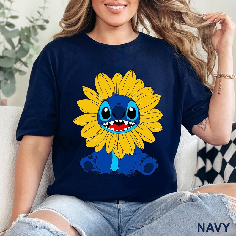 Stitch Sunflower Shirt: Cute Disney Floral Tee 633548 image 8