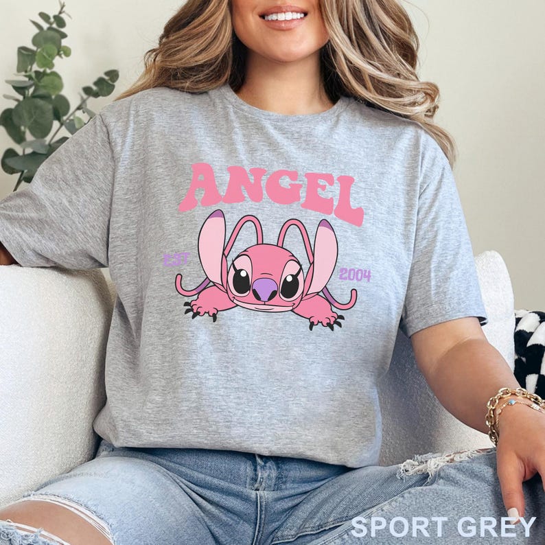 Disney Angel Shirt: Floral Stitch Design - Girly Disneyland Tee 633917 image 9