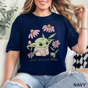 Disney Baby Yoda T-Shirt, Grogu Floral Design (Star Wars Tee) 632695 image 5
