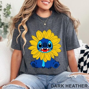 Stitch Sunflower Shirt: Cute Disney Floral Tee 633548 image 4