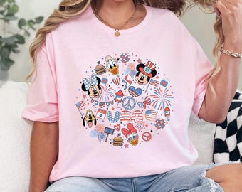 4th of July Disney Shirt: Mickey & Friends Retro Style - Patriotic Tee 632978