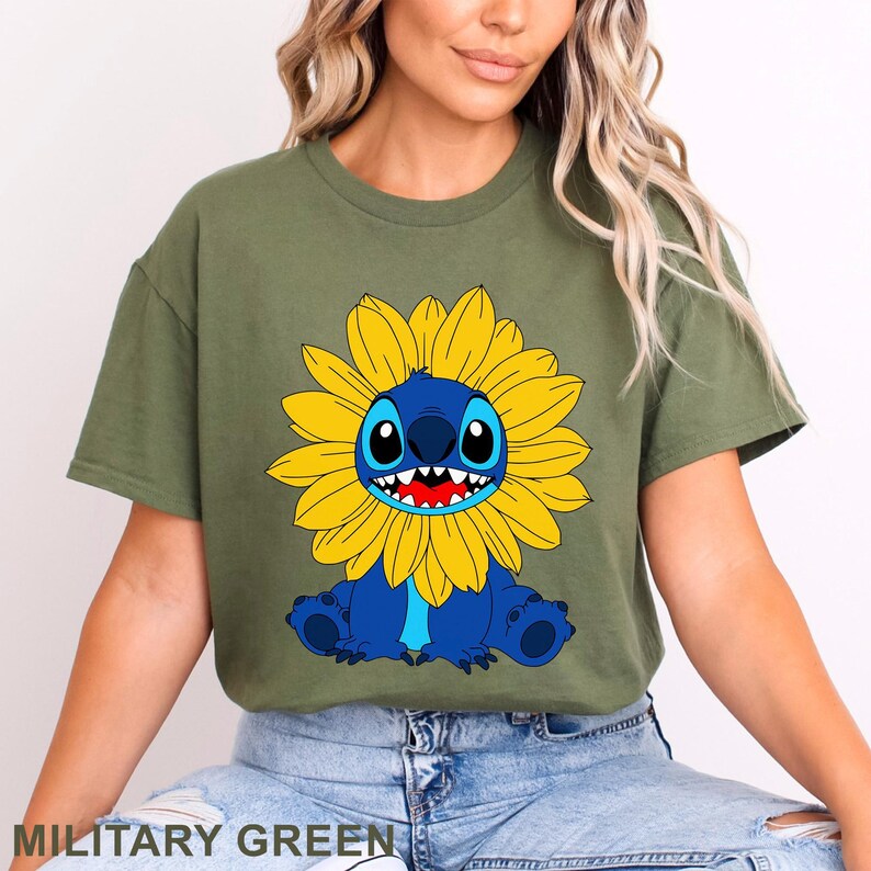 Stitch Sunflower Shirt: Cute Disney Floral Tee 633548 image 7