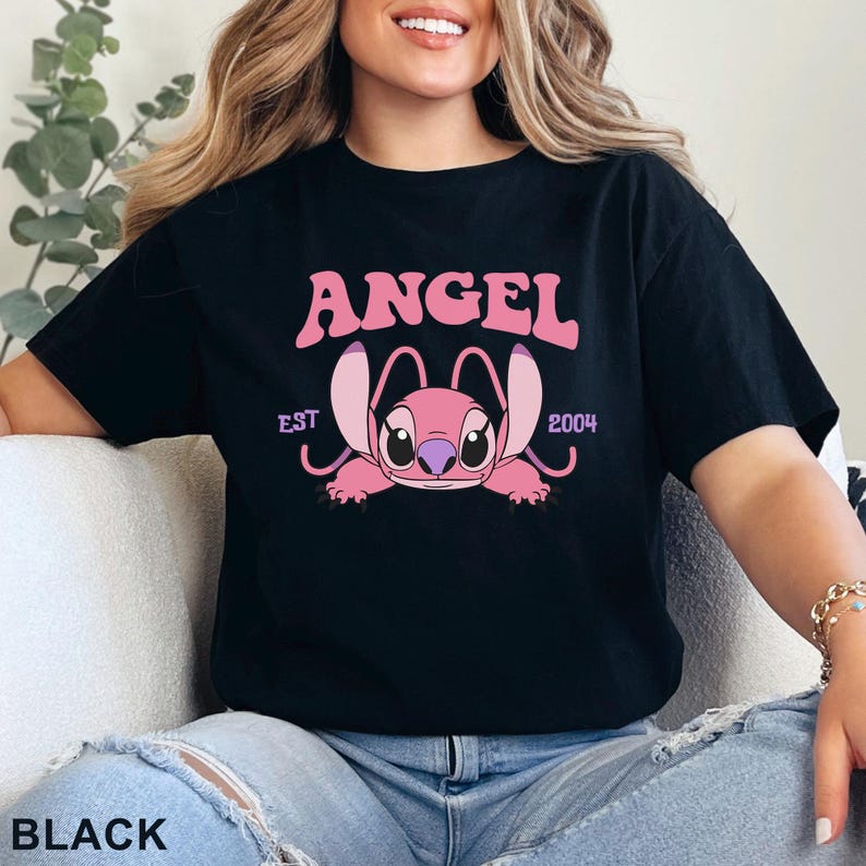 Disney Angel Shirt: Floral Stitch Design - Girly Disneyland Tee 633917 image 3
