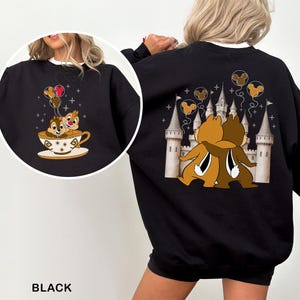 Disney Chip and Dale Sweatshirt, Disney Castle Balloon Sweatshirt, Cute Matching Disneyland Hoodie, Tea Cup Disney Crewneck, 633546 image 2