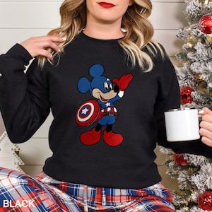 Superhero Mickey Sweatshirt, Captain America Mickey Sweatshirt, Avengers Mickey Hoodie, Superhero Mickey Hoodie, Captain Mickey 632472