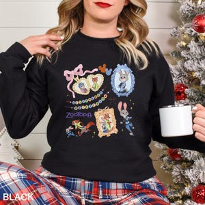 Coquette Bow Zootopia Swearshirt, Judy Hopps Sweatshirt, Nick Wilde Hoodie, Welcome To Zootopia Hoodie, Locket Zootopia Crewneck, 633854 imagem 2