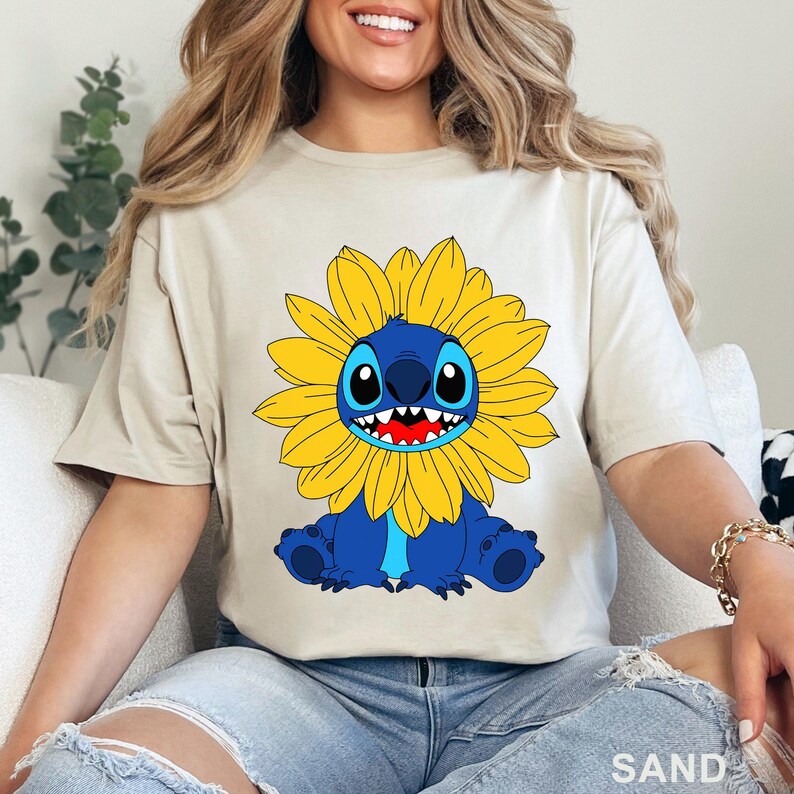 Stitch Sunflower Shirt: Cute Disney Floral Tee 633548 image 9